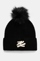 Čepice Karl Lagerfeld černá barva, z husté pleteniny, A1W33103