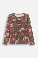 Dětské tričko s dlouhým rukávem Coccodrillo zelená barva, MYSTIC NATURE GIRL JUNIOR
