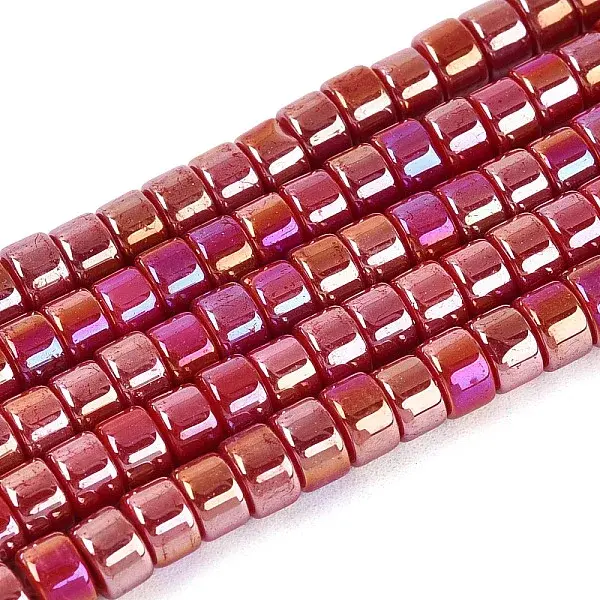 AB Color Plated Opaque Glass Beads Strands