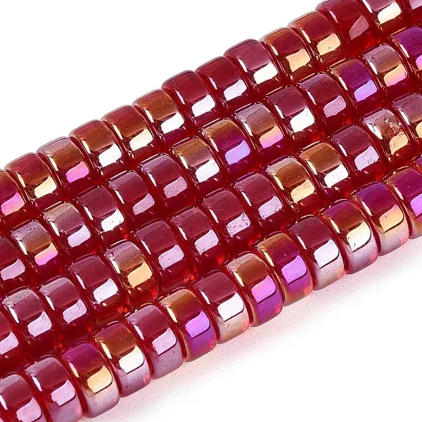 AB Color Plated Transparent Glass Beads Strands