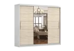 Šatní skříň Alba I - zrcadlo Barva korpusu: Bílá, Dveře: Dub sonoma
