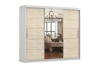 Šatní skříň Alba I - zrcadlo Barva korpusu: Bílá, Dveře: Dub sonoma