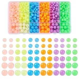 702Pcs 18 Styles Luminous Acrylic Beads