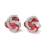 Rack Plating Brass Micro Pave Cubic Zirconia Stud Earrings
