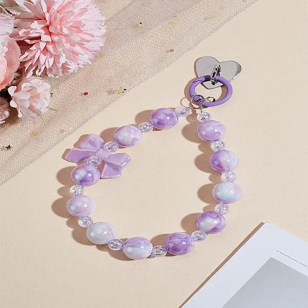 Bowknot Acrylic Beaded Mobile Straps