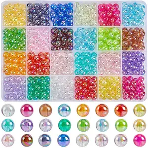600Pcs 24 Colors Transparent Acrylic Beads