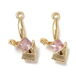 Brass Micro Pave Cubic Zirconia Pendants