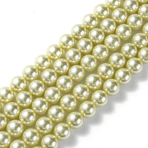 Eco-Friendly Dyed Glass Pearl Round Beads Strands