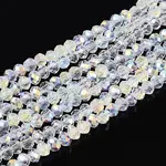 AB Color Plated Transparent Glass Rondelle Beads Strands