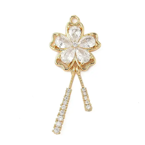 Brass Micro Pave Cubic Zirconia Pendants