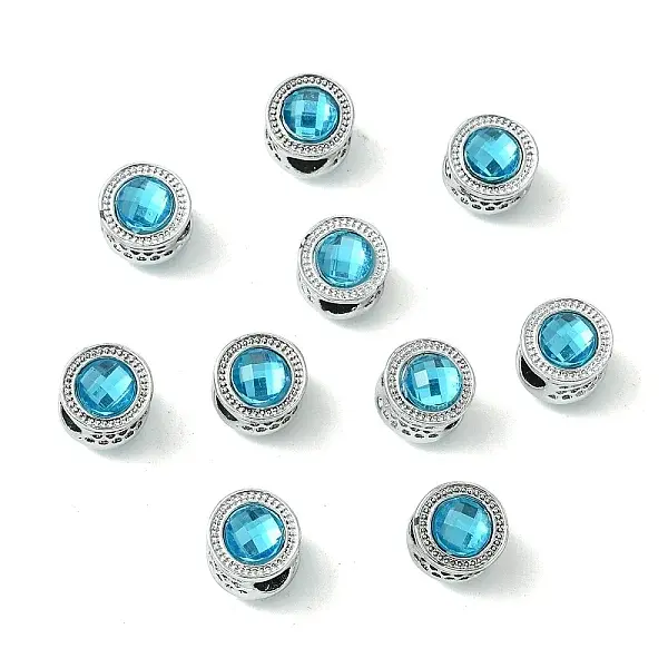 Alloy Acrylic European Beads