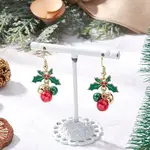 Baking Paint Glass Pearl Dangle Earrings
