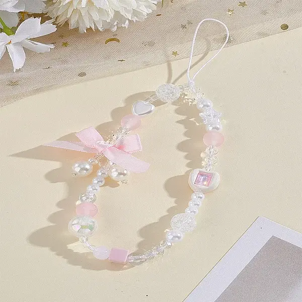 1Pc Heart & Bowknot Plastic Mobile Straps for Women