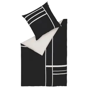 Schöner Wohnen POVLEČENÍ, satén, antracitová, krémová, černá, bílá, 140/200 cm