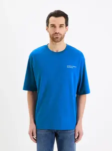 Modré bavlněné triko Celio Gesympa