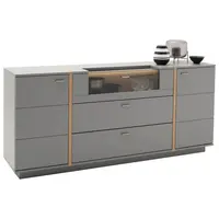 MID.YOU ŠIROKÁ KOMODA, šedá, barvy dubu, 196/87/44 cm