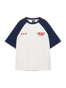 Pull&Bear Tričko  námornícka modrá / červená / biela