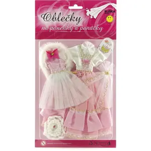 Teddies Oblečky na bábiky 2 ks s doplnkami