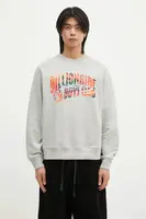 Bavlněná mikina Billionaire Boys Club Tropical Island Fill Arch Logo Crewneck pánská, šedá barva, s potiskem, B24439