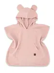 Baby Nellys Dětské mušelínové pončo lux s kapucí Teddy, rychleschnoucí, pudrově růžové