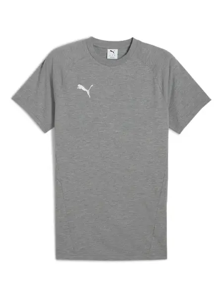 PUMA Funkčné tričko 'TeamEvostripe'  sivá / biela