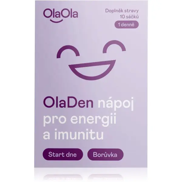 OlaOla Nápoj pre energiu a vitalitu prášok na podporu imunitného systému príchuť Blueberry 10 ks