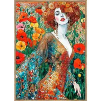 Monee OBRAZ NA SKLE, květiny, ženy, 50/70 cm