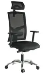 ALBA kancelářská židle GAME ŠÉF, TB-synchro S PODHLAVNÍKEM, ČERNÁ SKLADOVÁ, hliníkový kříž, látka sedáku Bondai