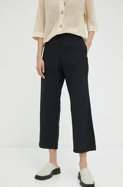 Kalhoty G-Star dámské, černá barva, jednoduché, high waist