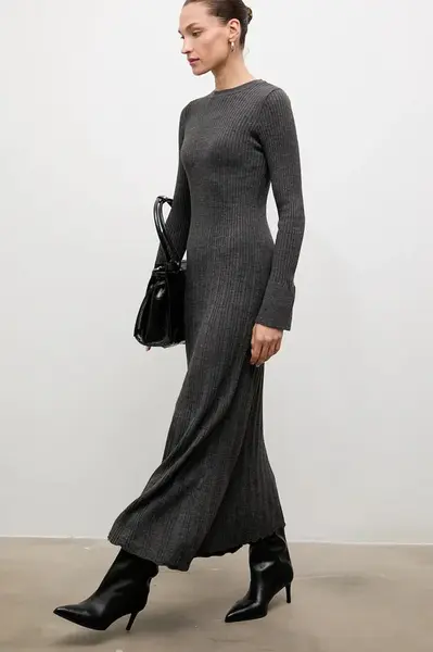 Šaty Answear.LAB šedá barva, maxi