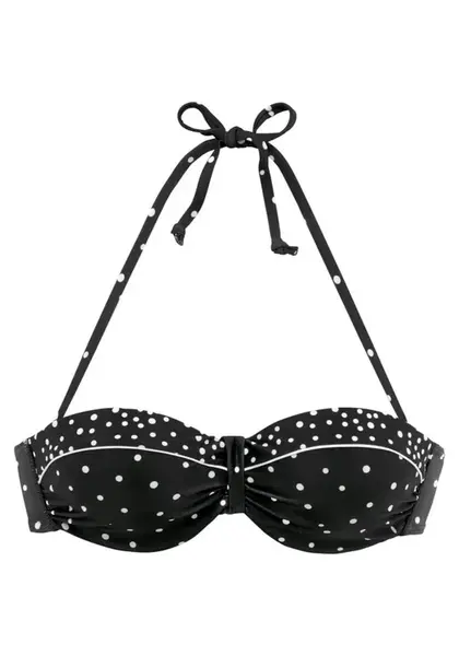LASCANA Bikinový top  čierna / biela