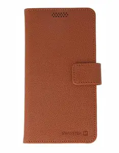 Flipové pouzdro SWISSTEN LIBRO UNI BOOK II XXL, hnědá koženka (158 x 80 mm)