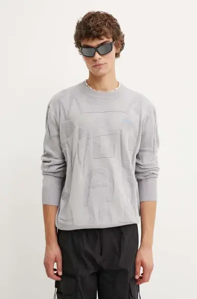 Bavlněný svetr Desigual AITOR šedá barva, lehký, 24WMJF03