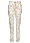 LASCANA Pyžamové nohavice  svetlohnedá / biela