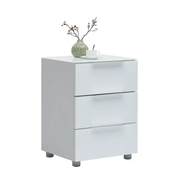 Voleo NOČNÍ STOLEK, vysoce lesklá bílá, 45/60/40 cm