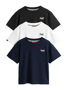 Superdry & Co Tričko  námornícka modrá / čierna / biela