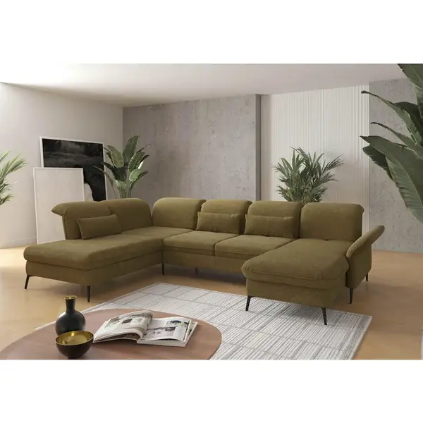 Sit & More SEDACÍ SOUPRAVA, textil, olivově zelená