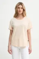 Bavlněné tričko G-Star Rolled up sl BF béžová barva, D24524-4107