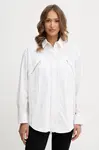 Košile Pinko dámská, bílá barva, relaxed, s klasickým límcem, 105263 A2L8