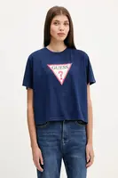 Bavlněné tričko Guess Jeans dámské, modrá barva, W5GI20 KCTG1
