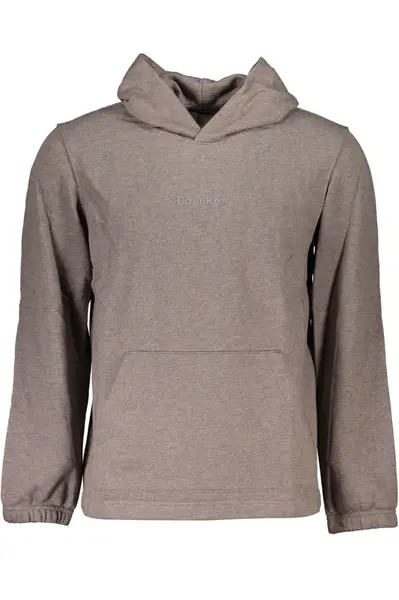 Pánská hnědá mikina Calvin Klein bez zipu