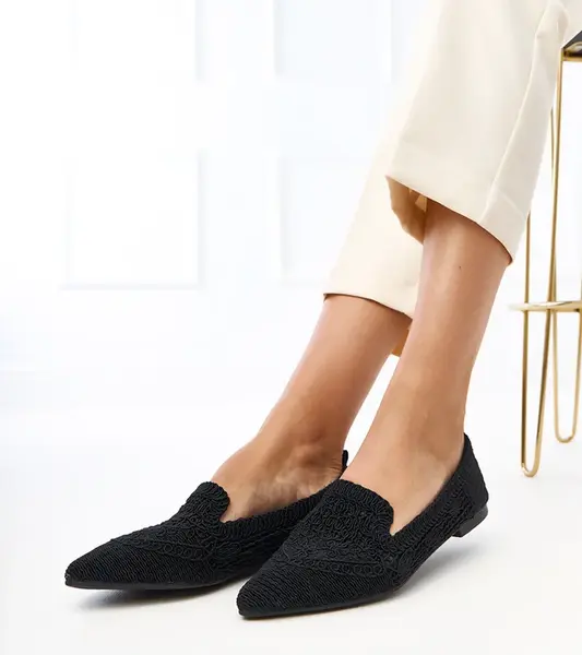 Gemre Black Lace Women's Ballet Flats Gerania