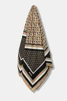 Hedvábný šátek BOSS Lainy žlutá barva, 50536118