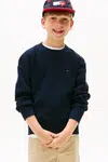 Bavlněný svetr Tommy Hilfiger tmavomodrá barva, KB0KB09756
