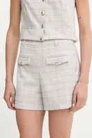 Kraťasy Morgan dámské, šedá barva, high waist, SHOLO.F