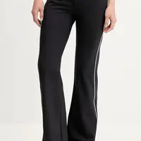 Kalhoty Hugo Blue dámské, černá barva, široké, high waist, 50542169