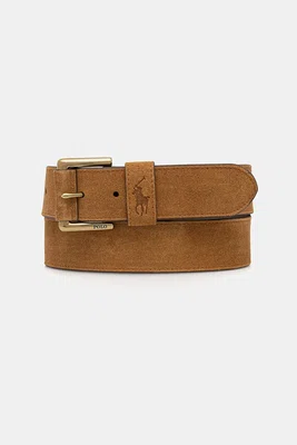 Semišový pásek Polo Ralph Lauren béžová barva, 405854526