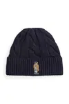 Vlněná čepice Polo Ralph Lauren tmavomodrá barva, 455981433