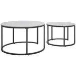 Livetastic SADA KONFERENČNÍCH STOLKŮ, černá, bílá, kov, keramika, 80/60/46/40/80/60 cm