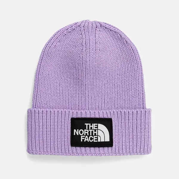 Dětská čepice The North Face KIDS TNF LOGO BOX CUFFED BEANIE fialová barva, NF0A8CGUQZI1